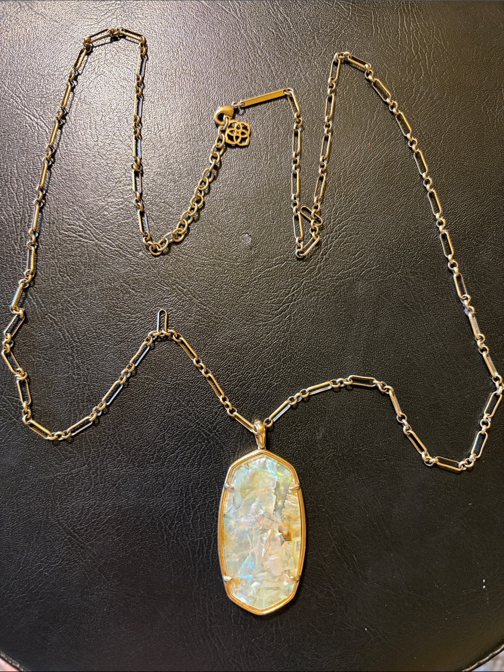 Kendra Scott Gold Iridescent Opal-Like Pendant Necklace